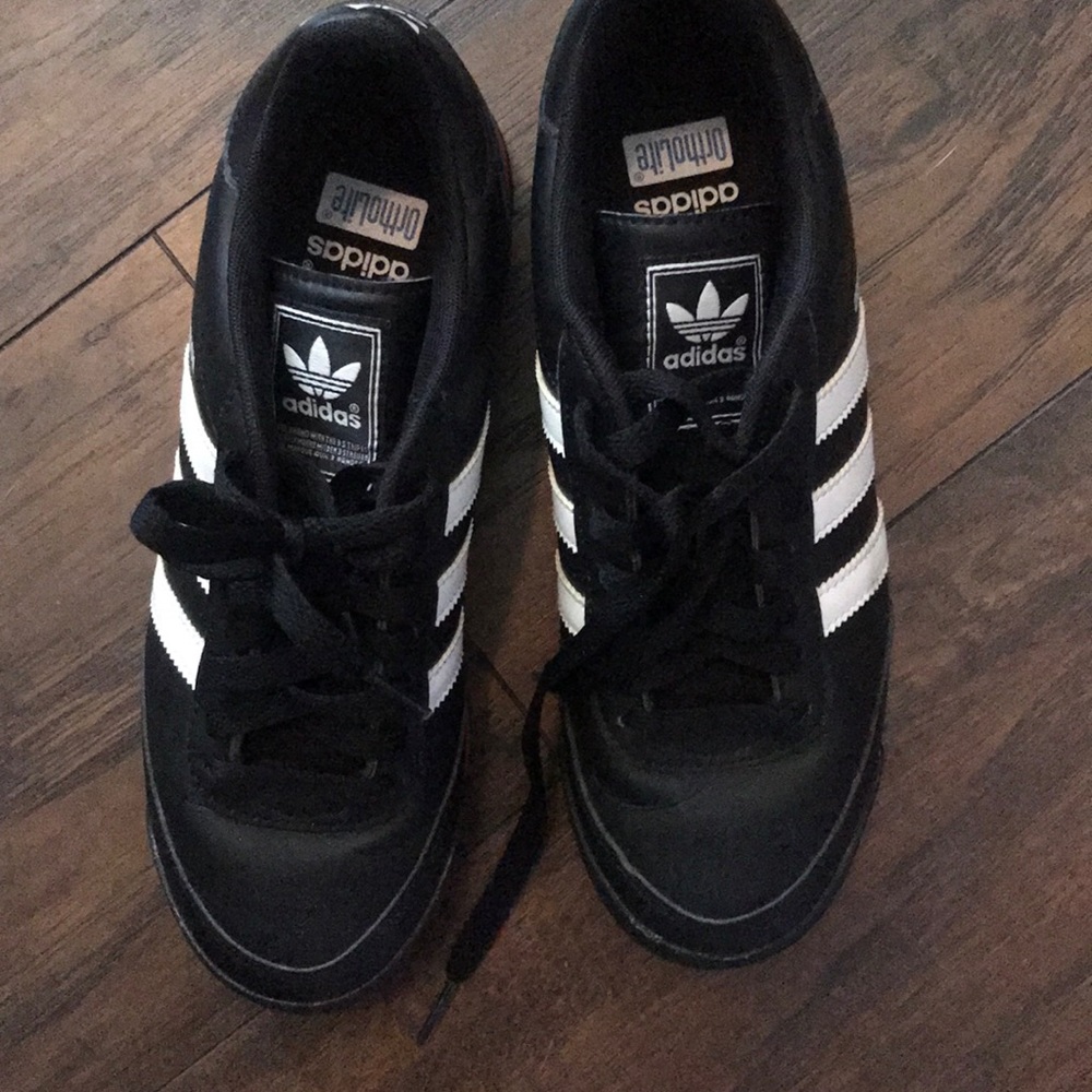 Red white and black adidas practically new
